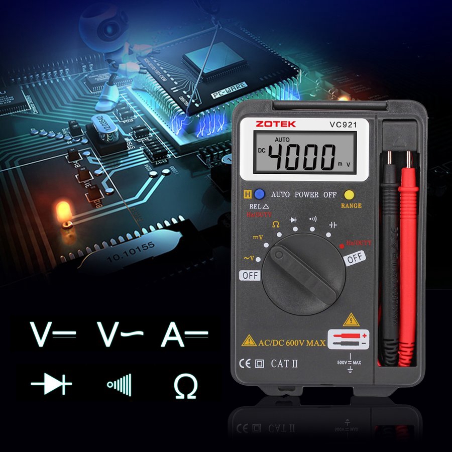 Ele】⚡⚡Đồng hồ đo điện vạn năng kỹ thuật số ZOTEK VC921 - Hàng chuẩn