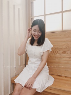 Váy trễ vai tay bèo (Ảnh thật ở sau)