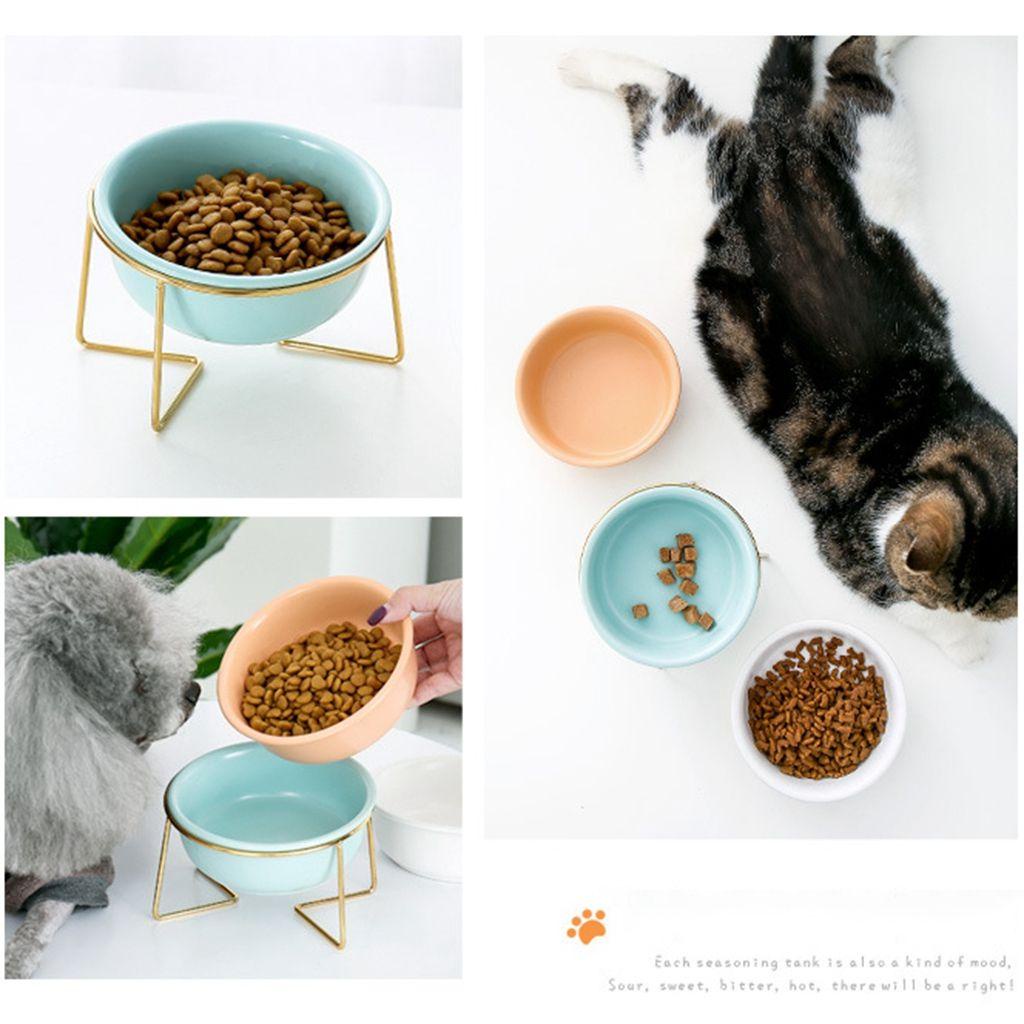 1 Tô Đựng Thức Ăn Có Giá Đỡ Đứng Bảo Vệ Cổ Phong Cách Bắc Âu Cho Thú Cưng