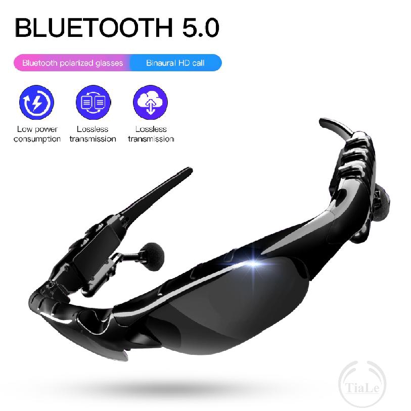 TIALE Bluetooth 5.0 PolarizedSun Glasses Headset Wireless Stereo Listening Voice