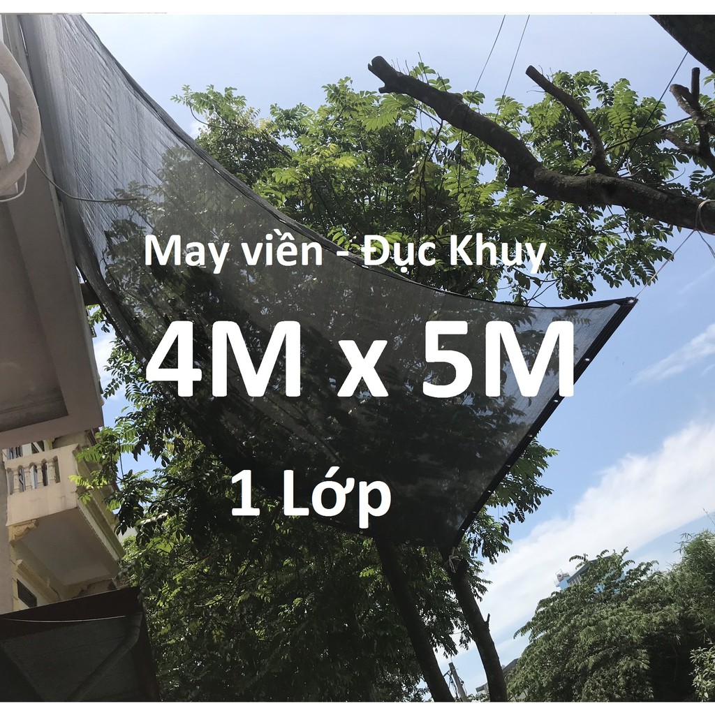 4Mx5M - Lưới che nắng [Cản ~70%] - Dệt kim Hàn Quốc - Máy Viền - Đục khuy