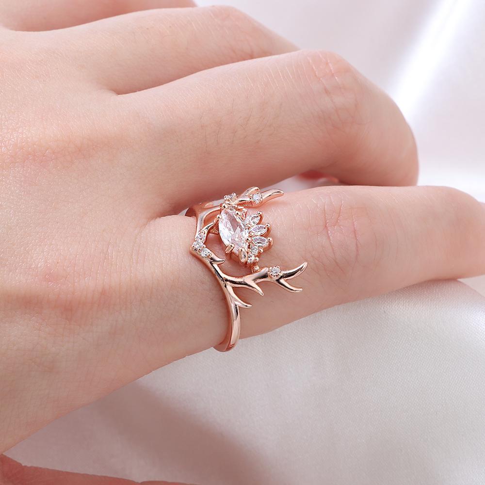 Nhẫn Hình Hươu Thiết Kế Mới Cao Cấp Thời Trang Dành Cho Nữ