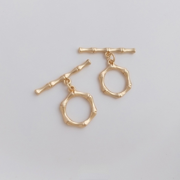 Khóa Vòng Tay/Dây Chuyền Thủ Công Hình Tròn/Tam Giác 14K Màu Vàng Đồng diy