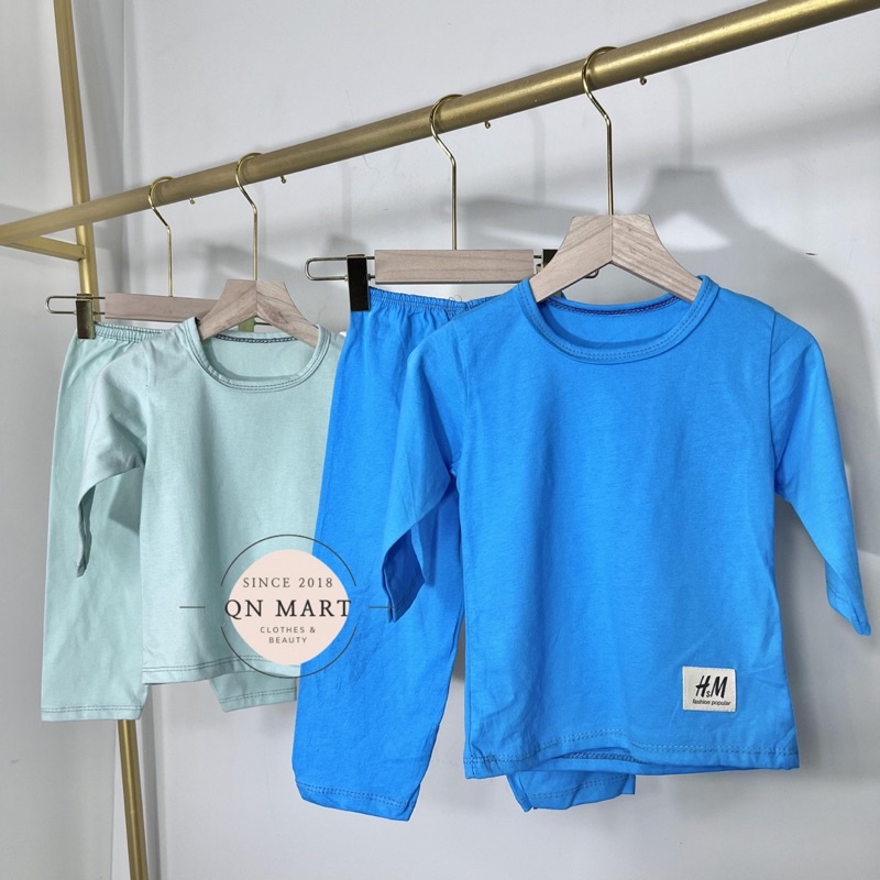 Quần áo trẻ em/ quần áo bé trai/ bộ thun lạnh cho bé , dài tay thu đông, bộ thun cotton trẻ em từ 3kg - 12kg
