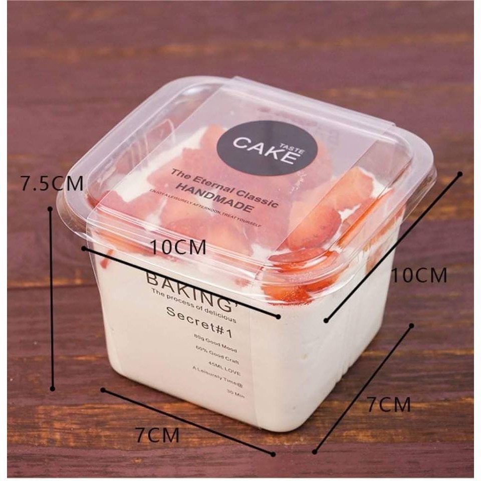 Hộp nhựa Tiramisu/Pudding/Mousse trong suốt có nắp