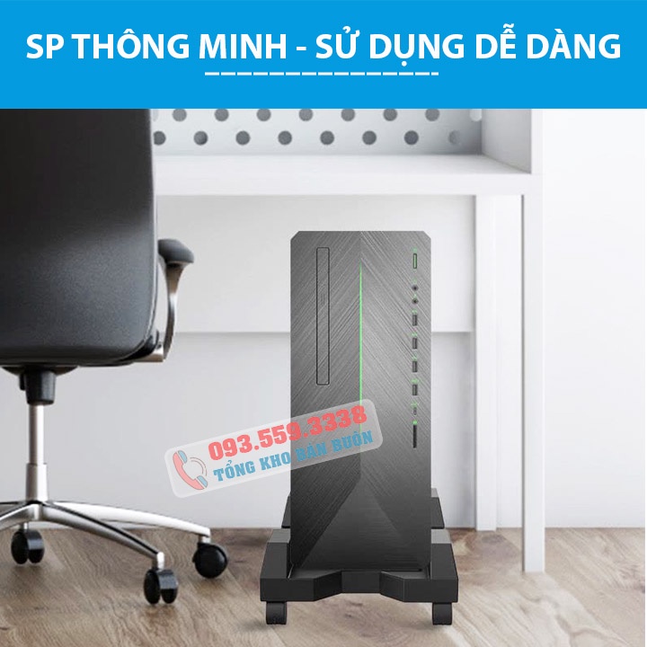 Giá Đỡ Máy Tính Để Bàn PC ErgoTek EP6 - Có Bánh Xe Di Chuyển Tiện Lợi - Chân Đế Máy Tính Để Bàn Di Động - Xoay 360 Độ