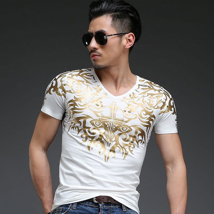Áo T-shirt nam, cộc tay, kiểu dáng thời trang, phong cách Hàn Quốc, phù hợp cho mùa hè,ôm dáng hàng xịn