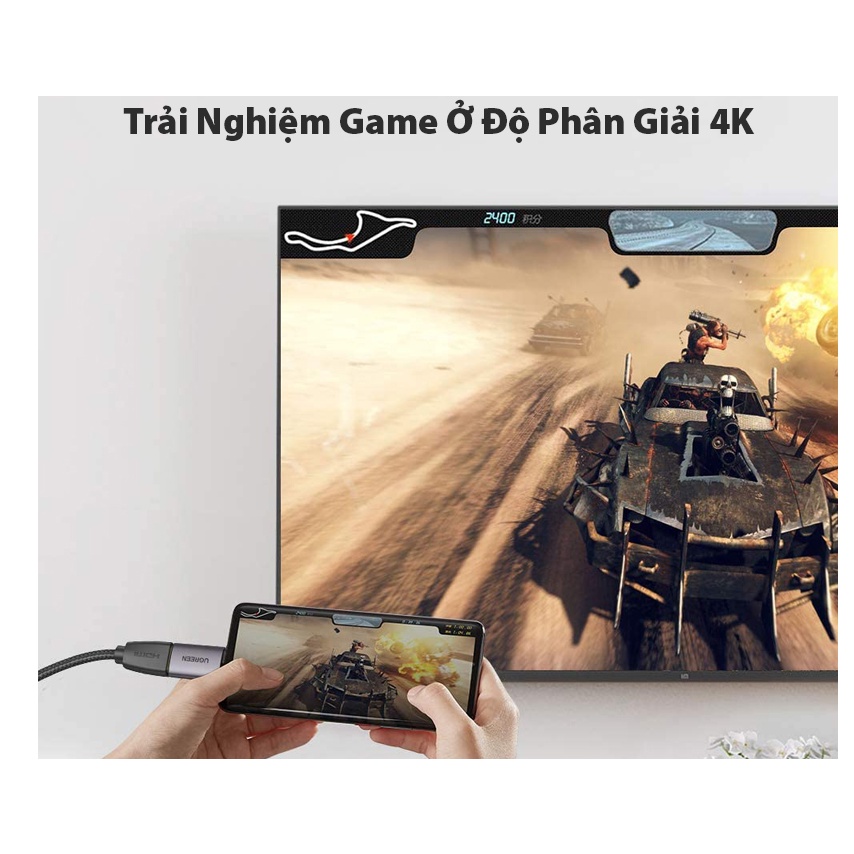 Đầu đổi USB-C to HDMI 2.0 Ugreen 70450 (4K@60Hz) Vỏ Nhôm