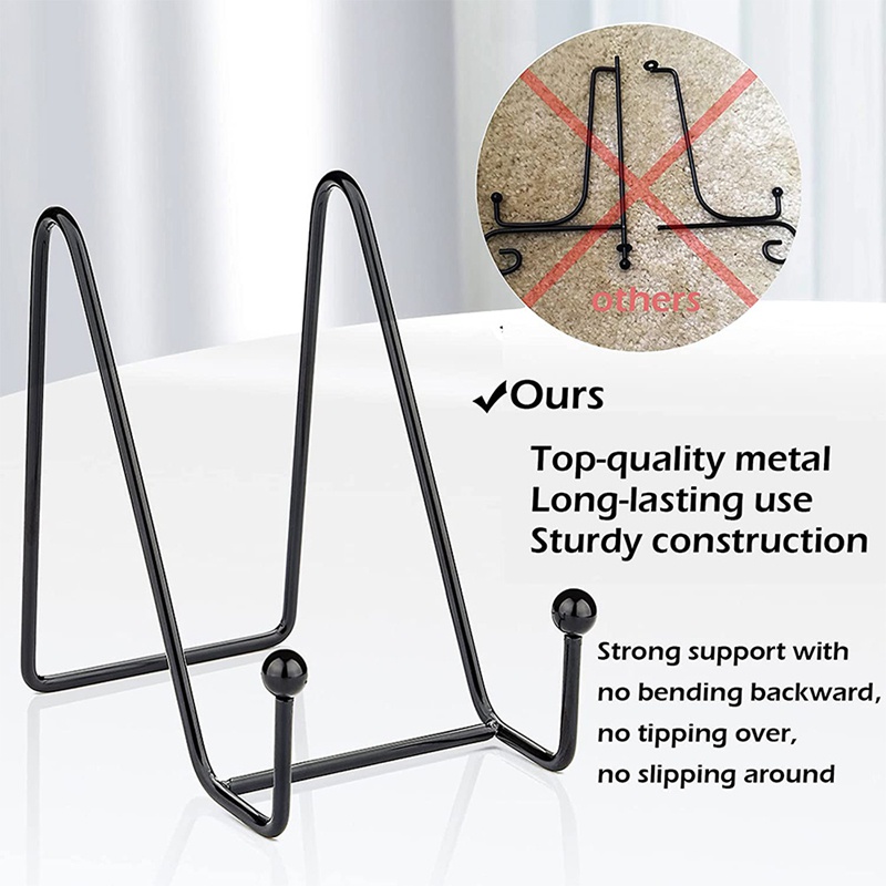 Set 4 chân dựng kim loại trưng bày khung ảnh giá vẽ tác phẩm máy tính bảng sách nghệ thuật 6 inch màu đen