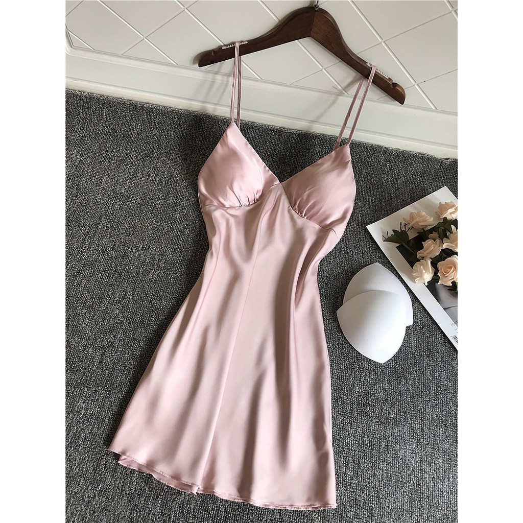 Váy ngủ không họa tiết vải lụa trơn mẫu hot nhất ( Best seller) | BigBuy360 - bigbuy360.vn
