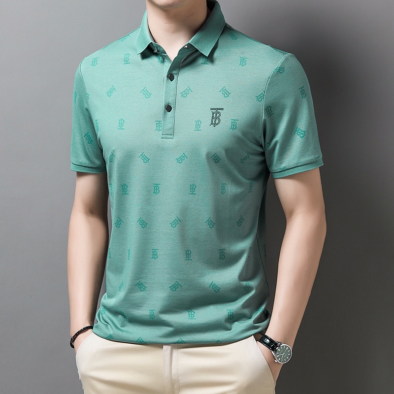 Áo Thun Polo Burberry Màu Trắng Tay Ngắn 2021 Size M-3Xl 004164 Cho Nam