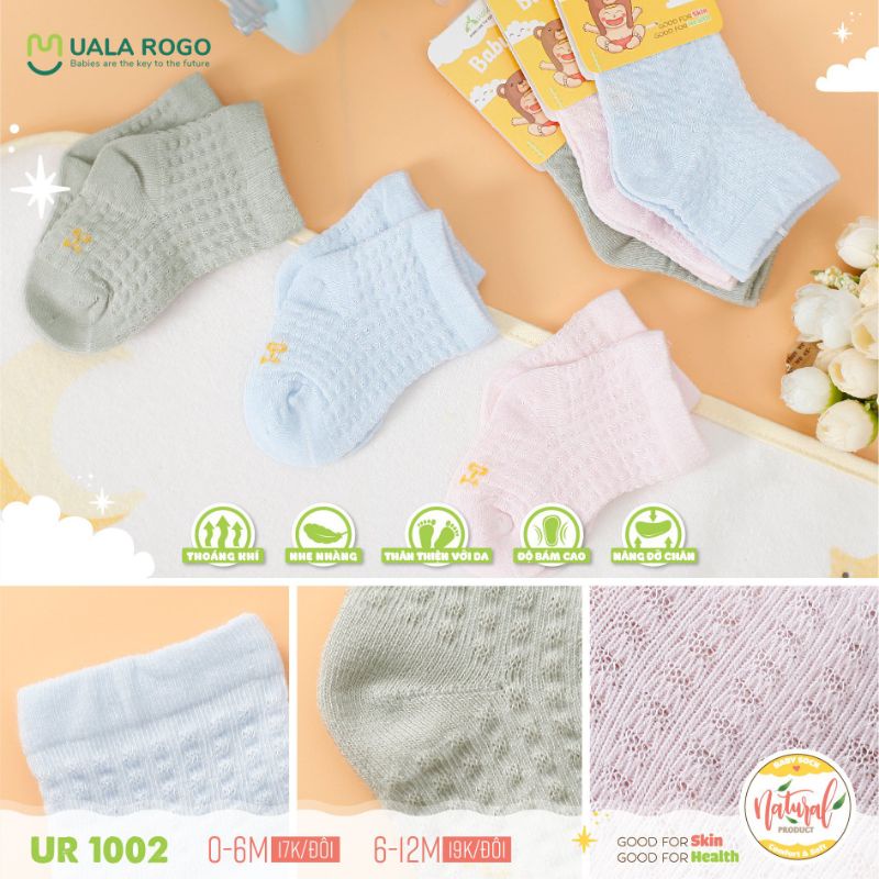 UalaRogo_ Tất lưới Natural Uala Rogo cho bé 0-12M