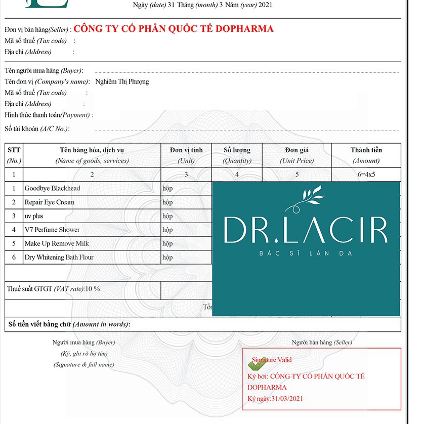 Kem chống nắng trắng da sinh học Dr. Lacir Bio-he bảo vệ da khỏi tia HEV 60ml LM08