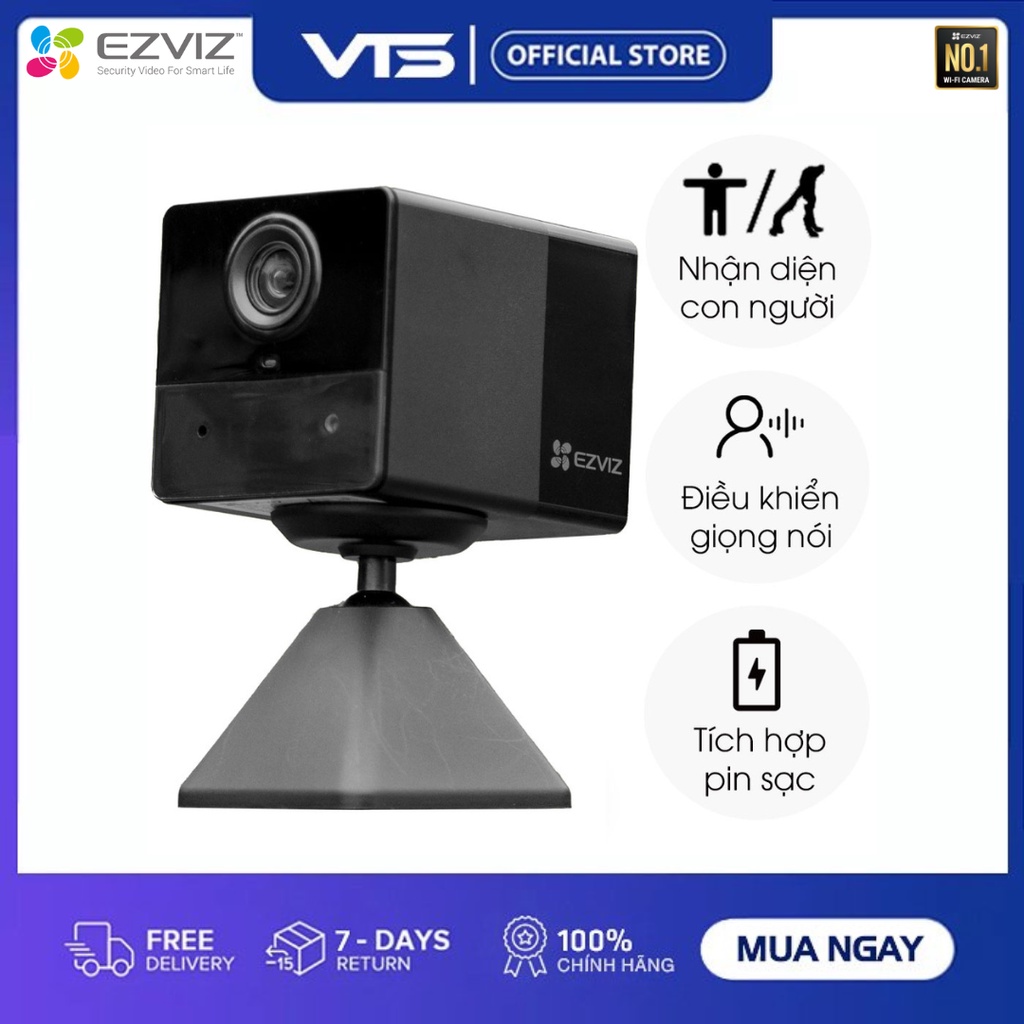 [FREESHIP Camera Wifi EZVIZ BC2 2MP Không Dây, Full HD 1080P, Pin Sạc 2000 mAh, Đàm Thoại 2 Chiều, Mẫu Mới CB2 Type C