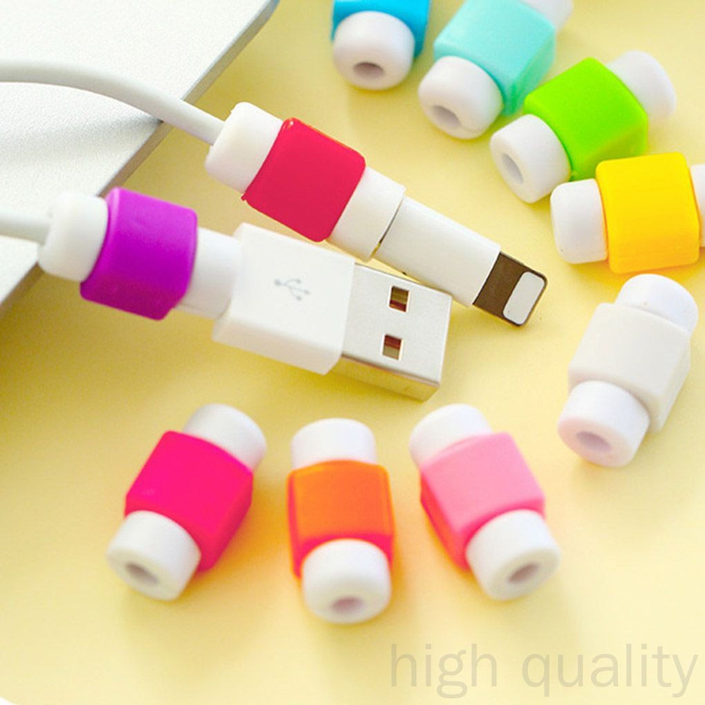 Ele】Vỏ bảo vệ cáp dữ liệu sạc Vỏ bảo vệ cáp USB để tránh đứt, màu sắc ngẫu nhiên