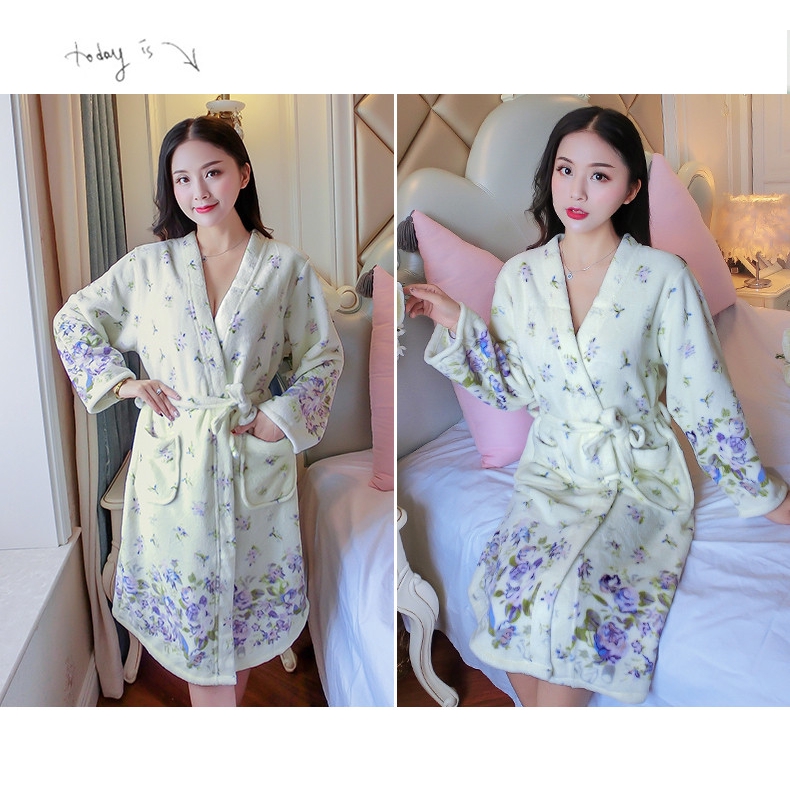 Áo Choàng Tắm Dài Tay Bằng Lông Cừu Thời Trang Dành Cho Nữ | BigBuy360 - bigbuy360.vn