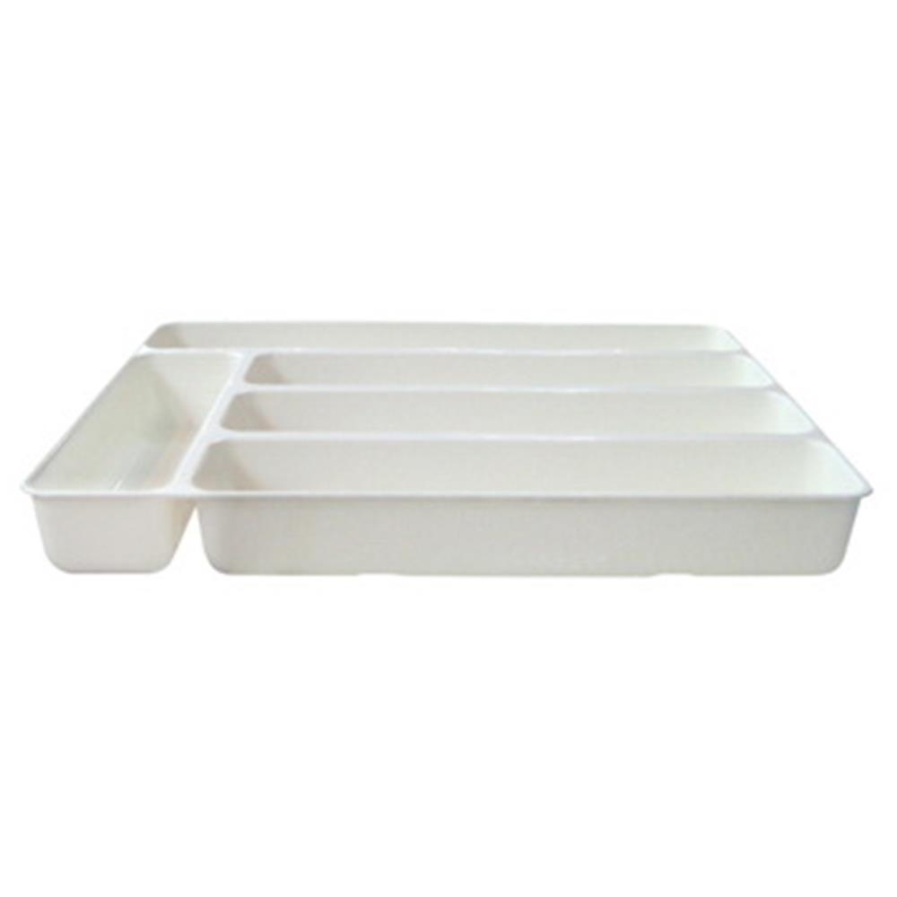 Homebase JCJ Khay đựng dao nĩa dụng cụ ăn 5 ngăn bằng nhựa 2402 Thái Lan W26xD34.5xH4.5 Cm màu trắng