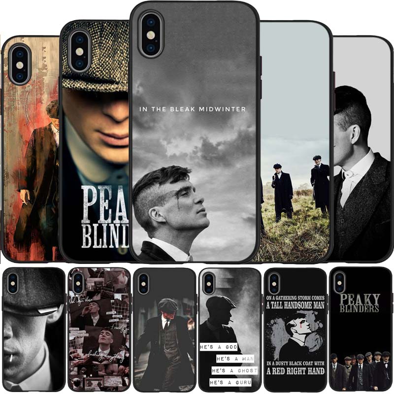 Ốp điện thoại đen hình PEAKY BLINDERS cho iPhone 12 11 XR XS X Max 7 8 6 6S Plus 5 5S SE 2020 12mini