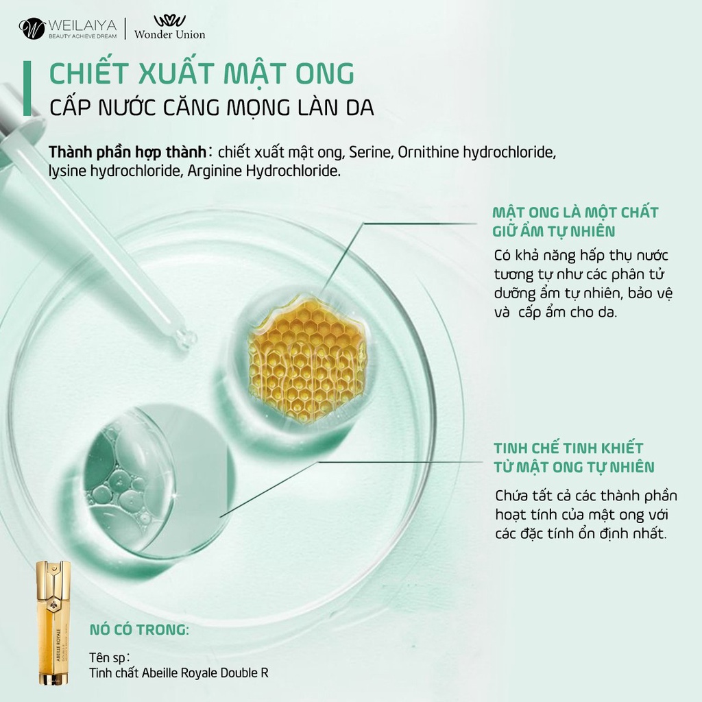 Mặt nạ Weilaiya mặt nạ dưỡng trắng da cấp và dưỡng ẩm giảm thâm mờ nám chống lão hoá chính hãng Hộp 10 miếng
