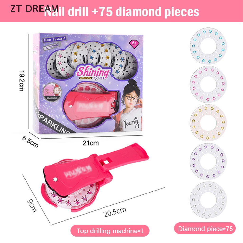 ZTD 75 Gems Kit Bling Deluxe Set Toy Makeup Play Glass Crystal DIY girls Hair Maker 07