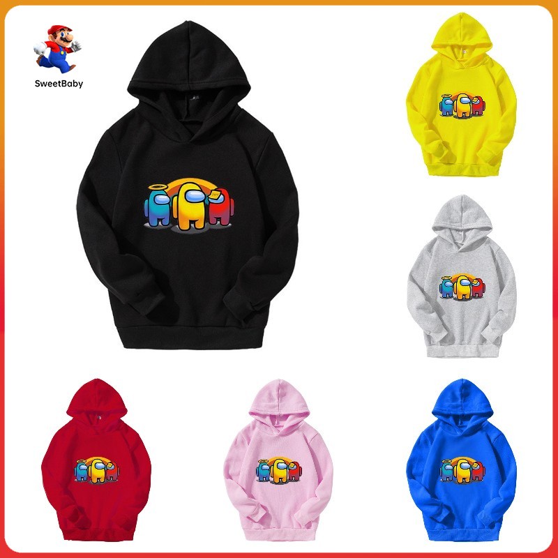Áo hoodie tay dài in họa tiết hoạt hình dành cho bé trai gái từ 2-14 tuổi