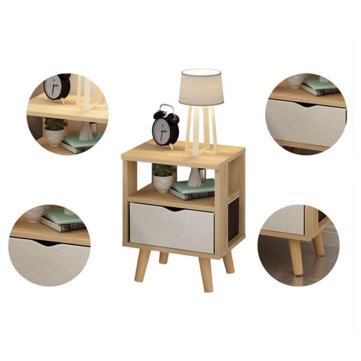 Bàn/táp đầu giường 4 chân bắc âu 1 ngăn kéo | BigBuy360 - bigbuy360.vn
