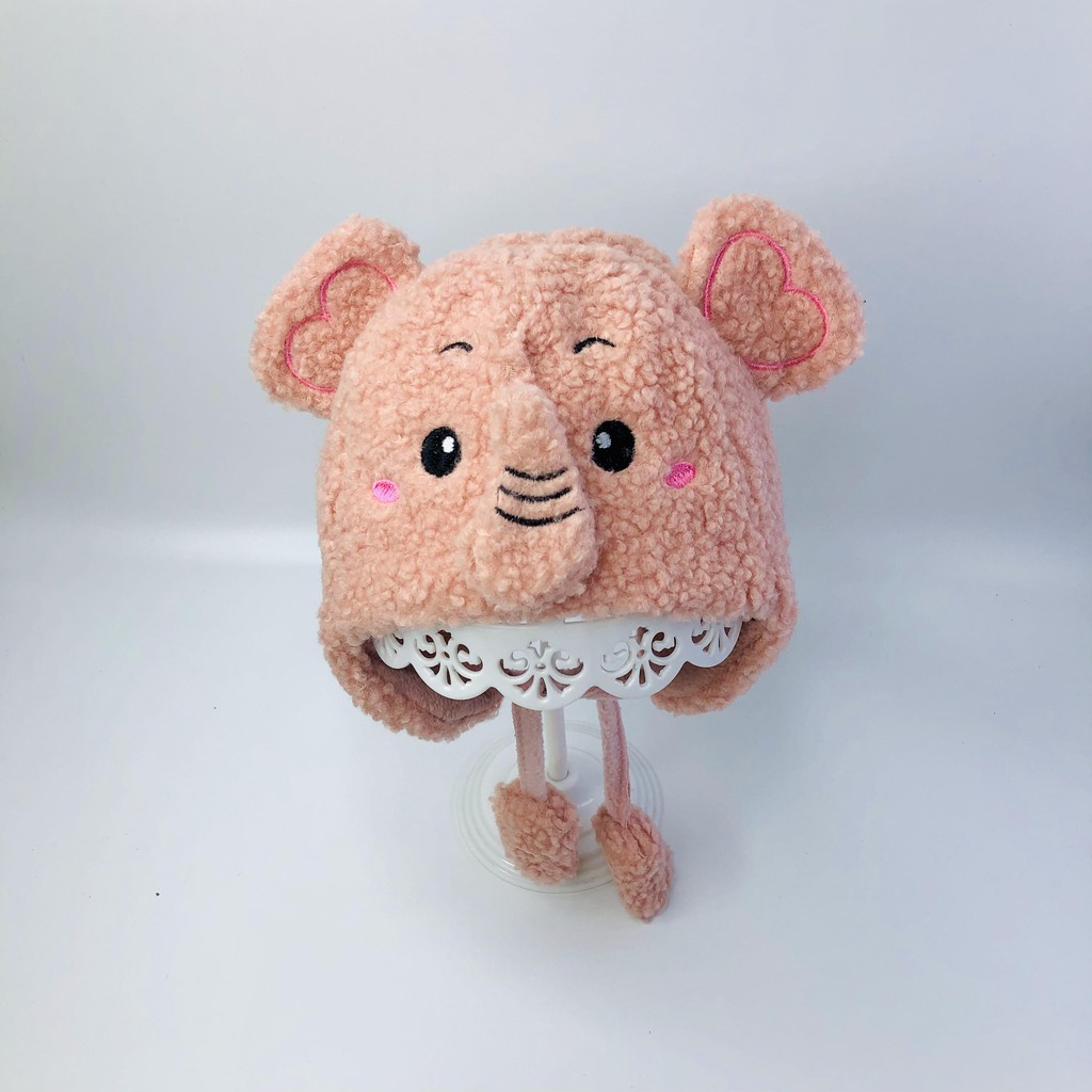 Mũ len lông cừu, mũ len trùm đầu cho bé yêu cực ấm, siêu đáng yêu