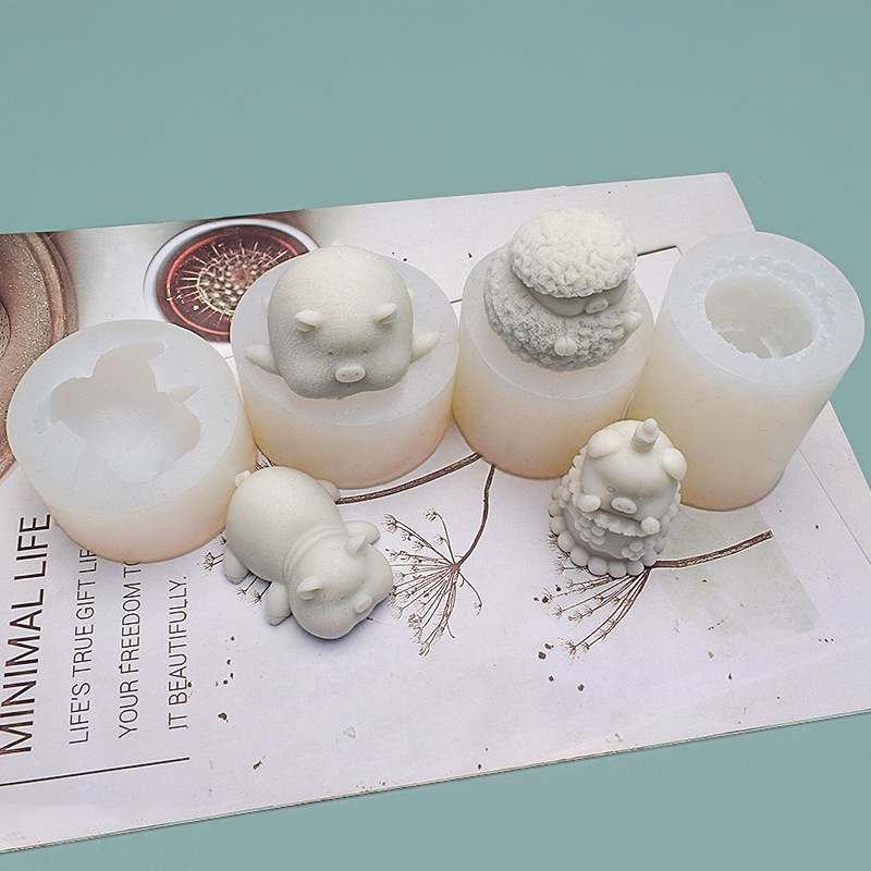Khuôn Làm Bánh Chất Liệu Silicone Hình Chú Heo Dễ Thương