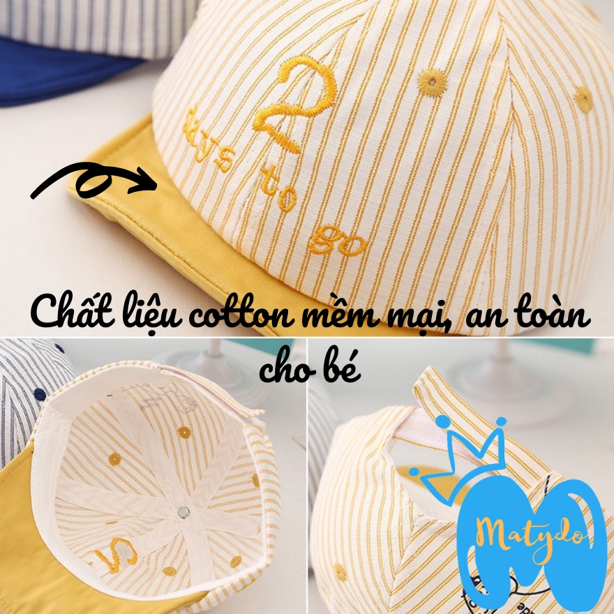 Mũ cho bé gái bé trai nón lưỡi trai hình số 2 kẻ sọc đáng yêu phụ kiện mũ nón mùa hè