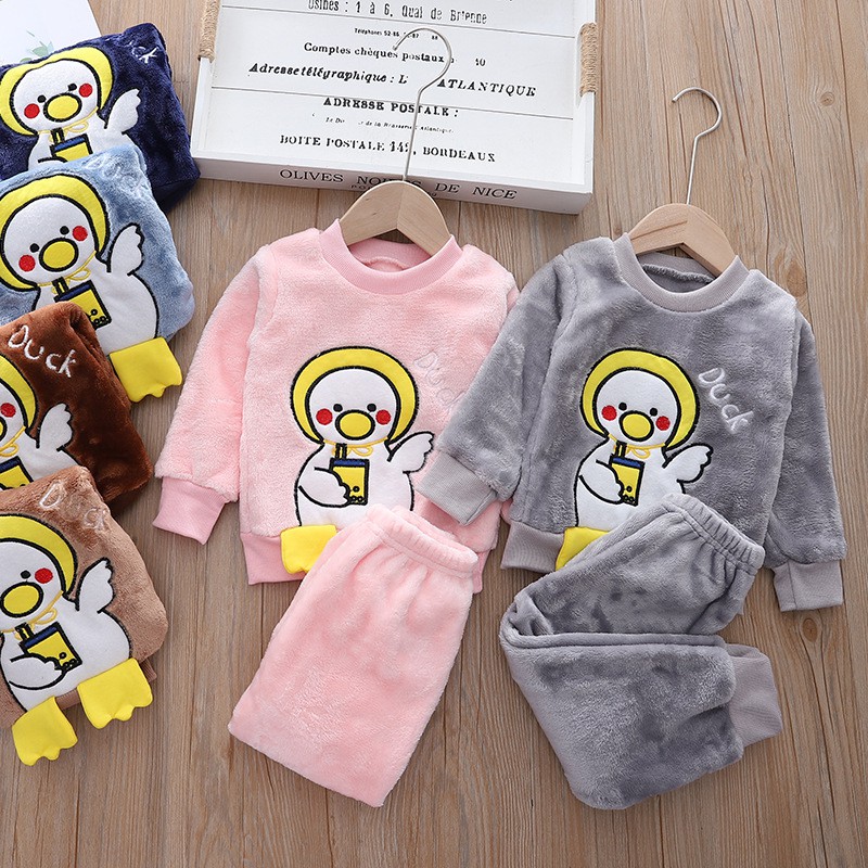 Bộ Đồ Quần Áo Bé Gái Vải Nhung Bông Dày Co Giãn 4 chiều, Set Đồ Trẻ Em Bé 1-10 Tuổi Mặc Nhà Đi Học, Chơi Mùa Thu Đông