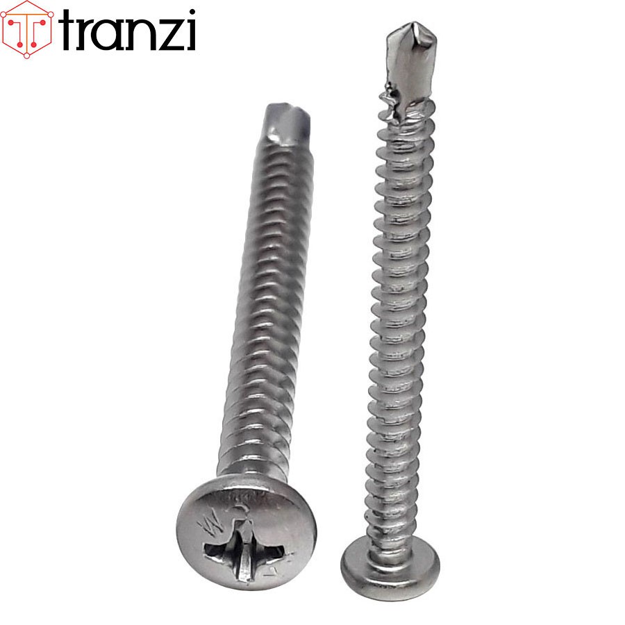 Vít tự khoan bake đầu cầu inox 304 ST4,2x45 - túi 50 cái