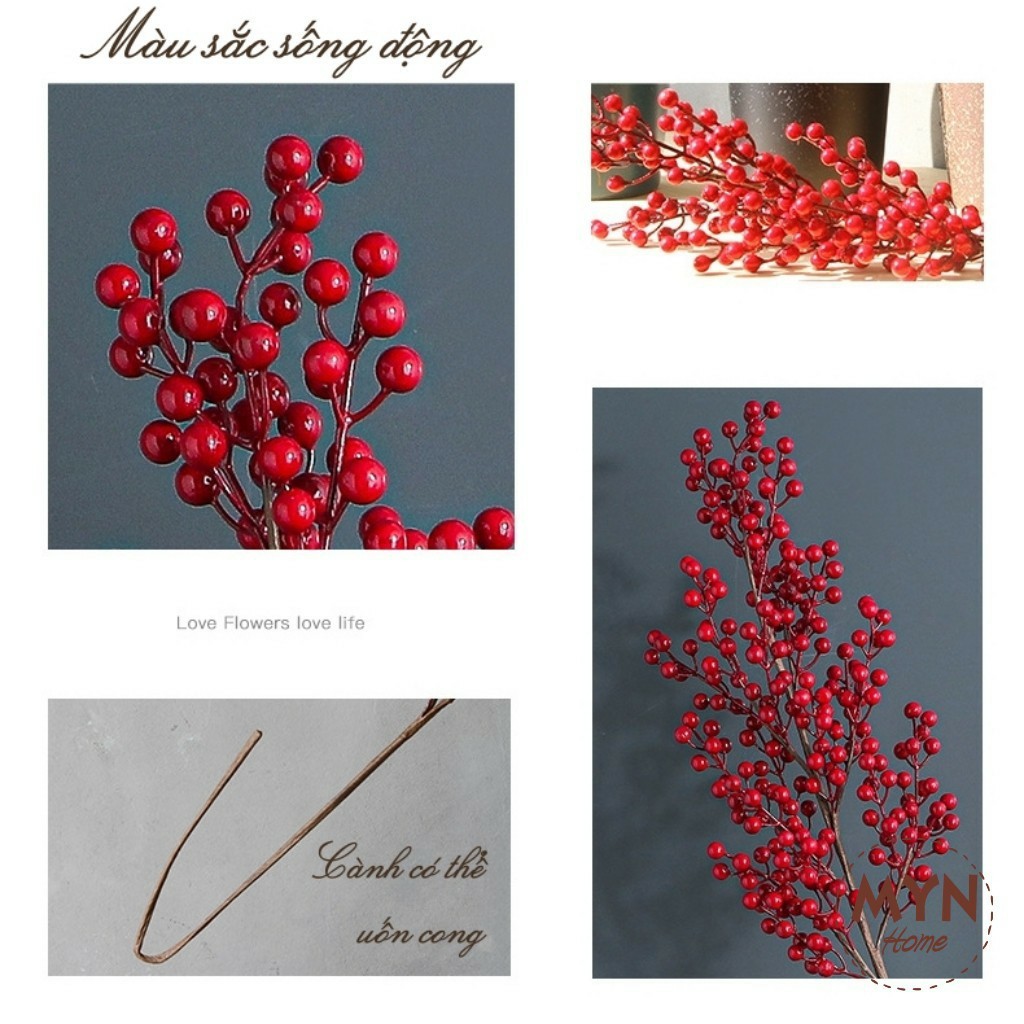 Cành đào đông (cherry) giả cao cấp, trang trí nhà cửa, văn phòng, decor (cành 12 nhánh)SHOPEMTRANG07Hoa giả Decor