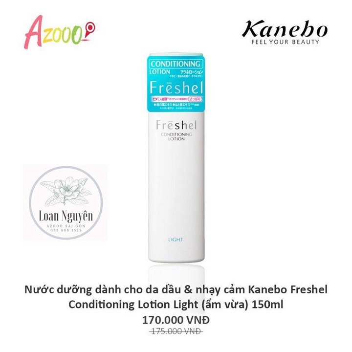 Lotion cho da dầu, mụn và nhạy cảm Nhật Bản [CÓ TEM CHỐNG HÀNG GIẢ] Kanebo Freshel 150ml