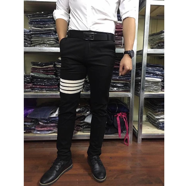 Quần Tây Nam Đen Trơn Dáng Ôm Chất Mịn Đẹp Phong Cách Trẻ Trung