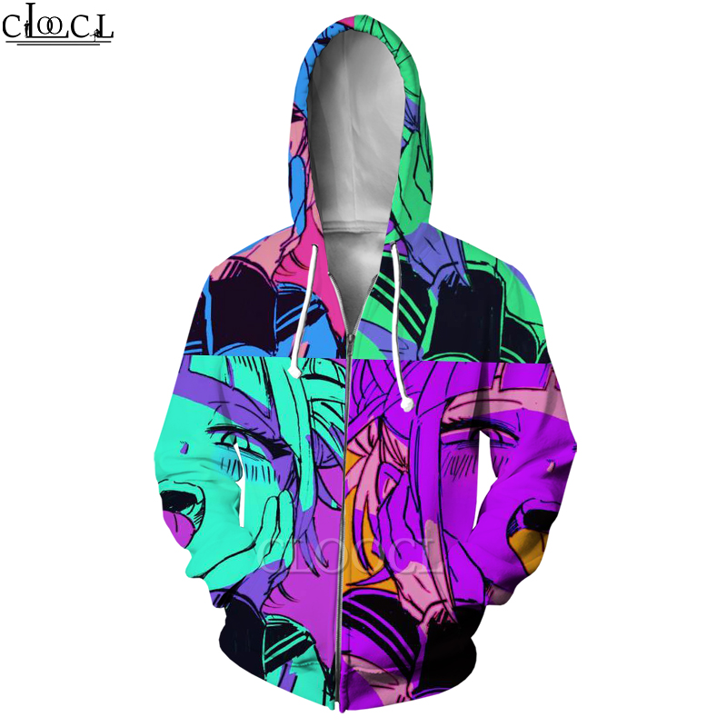 Áo Hoodie In Họa Tiết Hoạt Hình 3d Phối Khóa Kéo Cá Tính Cho Nam