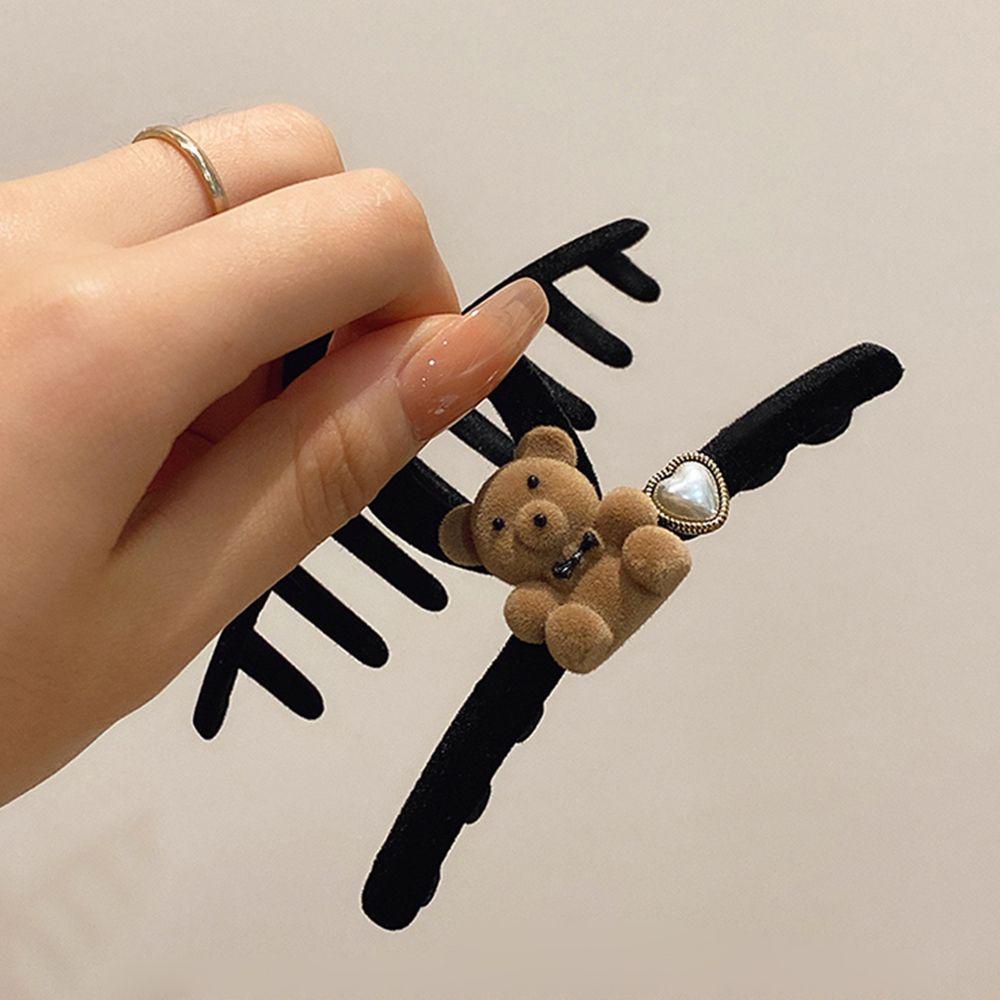 NICKOLAS Kẹp Tóc Hình Cá Mập / Gấu Thiết Kế Đơn Giản Ngọt Ngào Thời Trang Thu Đông