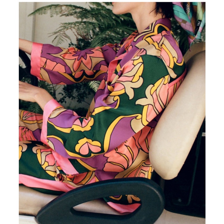 Zara Bộ Áo Sơ Mi In Họa Tiết Phối Túi + Quần Dài Thời Trang Mùa Hè Cho Nữ ra22 3526781 3444782