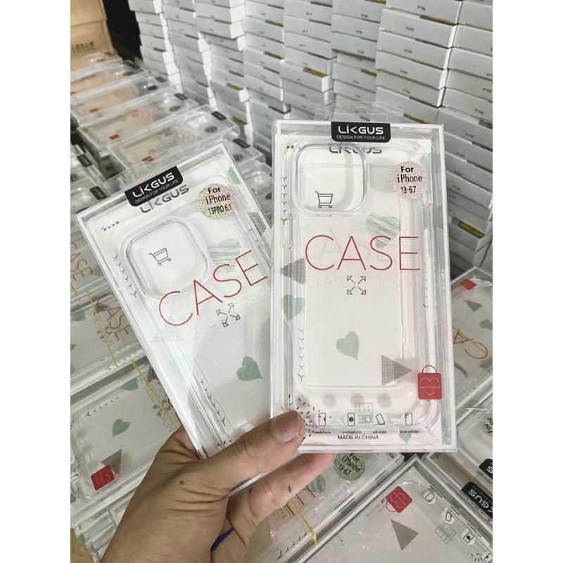 Ốp lưng LIKGUS trong suốt viền dẻo iphone 15 pro max /14pro max/13 pro max /13/13 pro/12 pro max / 12 / 12 pro / 12 mini