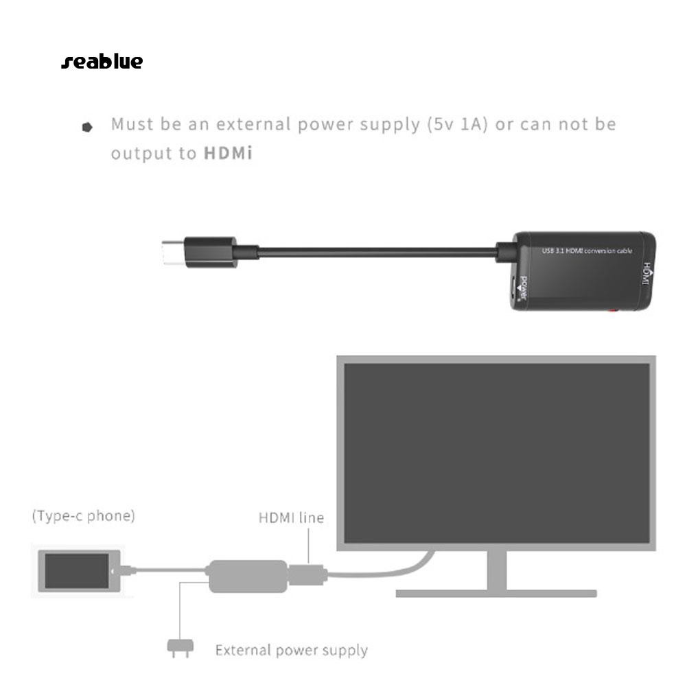 Cáp Chuyển Đổi Usb 3.1 Type C Sang Hdmi 1080p