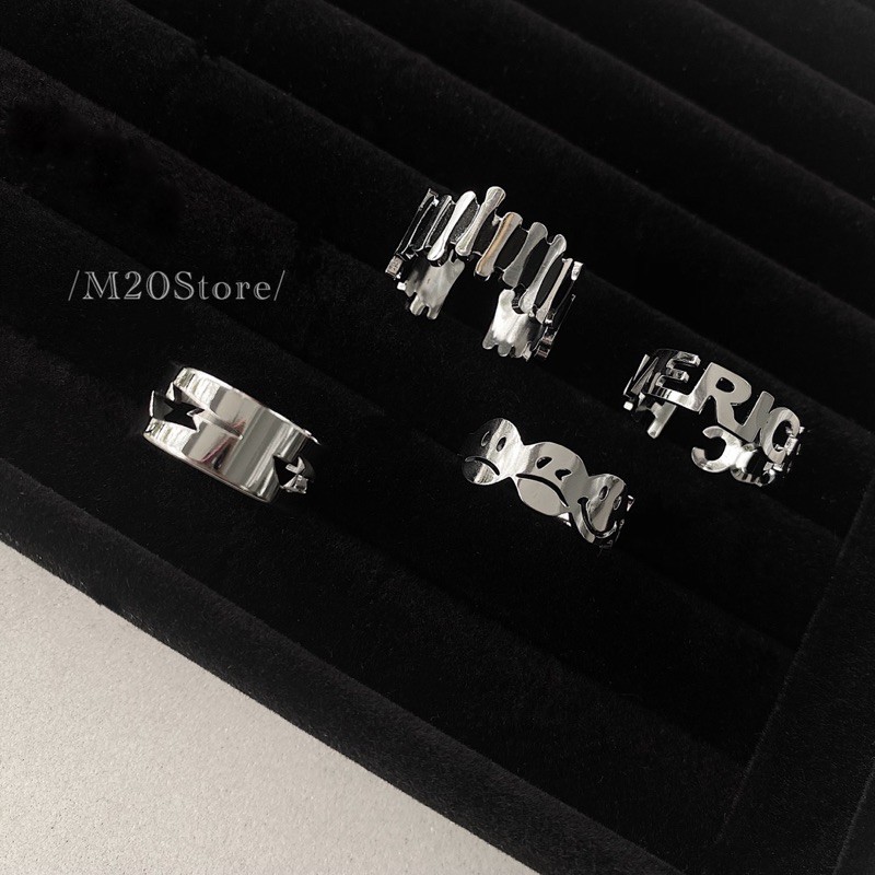 Nhẫn Nam Nữ TiTan Chống Gỉ , Nhẫn Mặt Cười Phong Cách Hàn Quốc