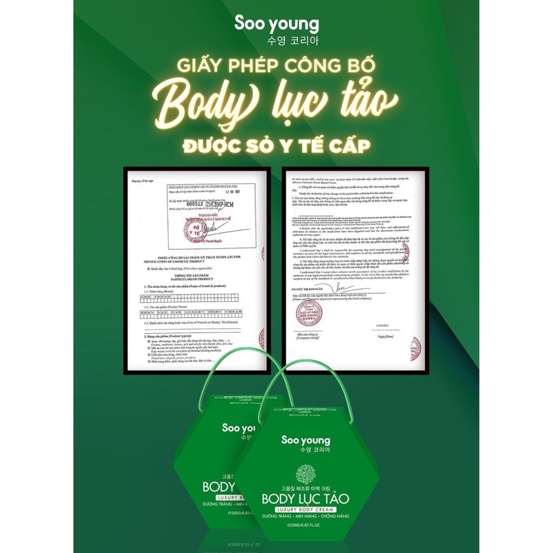 [Chính Hãng] Kem Dưỡng Trắng Da Body Lục Tảo Soo Young 250gam. | BigBuy360 - bigbuy360.vn