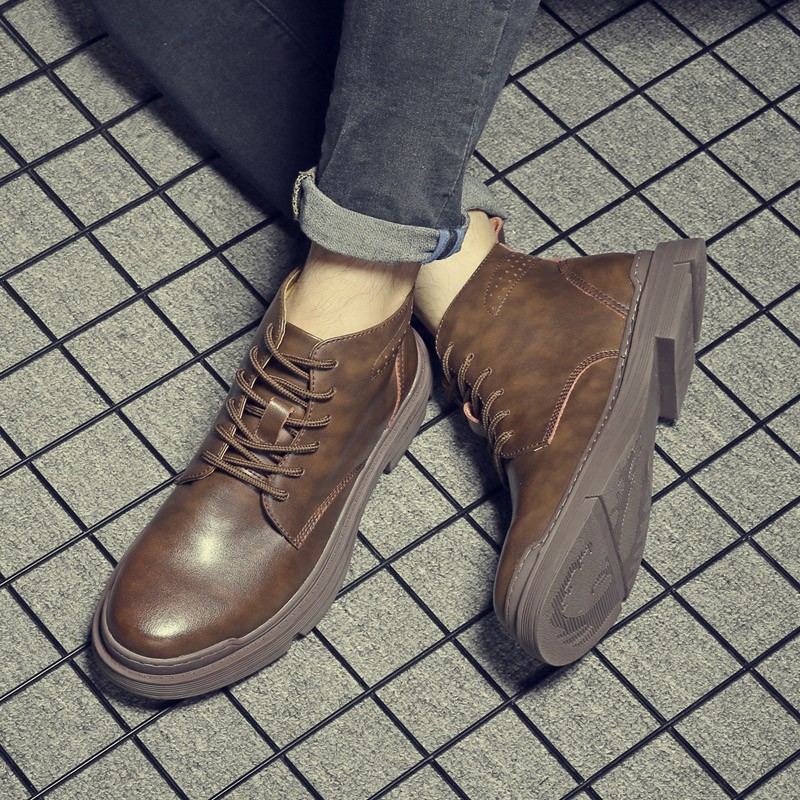 [SIÊU PHẨM HOT 2020] Giày boots da nam cao cấp/tặng lót giày tăng chiều cao/ chất ngông của đàn ông | BigBuy360 - bigbuy360.vn