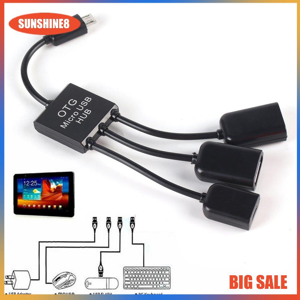 Cáp chia cổng micro USB OTG tiện dụng