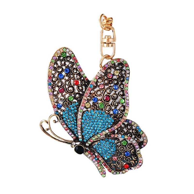 Móc Khóa Hình Bướm Đính Đá Lấp Lánh Dễ Thương