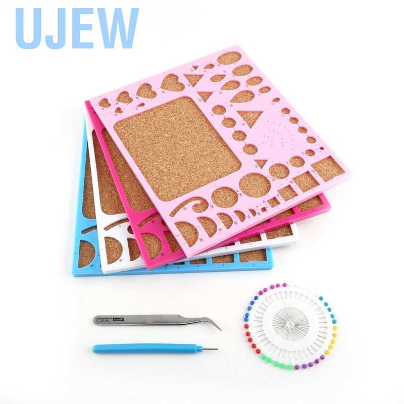 Set 4 Khuôn Làm Giấy Quilling + Nhíp Ghim Cố Định