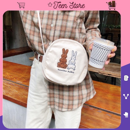 Túi đeo chéo nhỏ  Thỏ ĐÔi dễ thương  phong cách Hàn Quốc HOT HIT 2021 Teen Store TS868