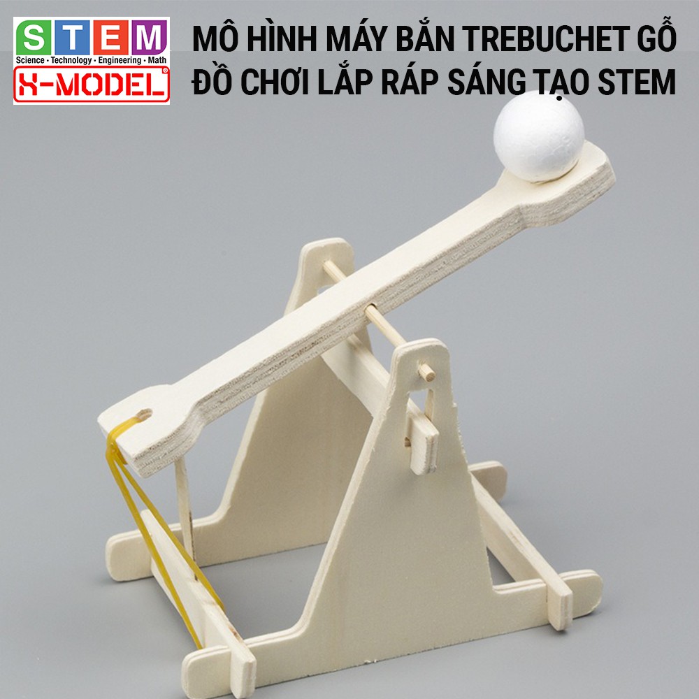 Đồ chơi lắp ráp gỗ tự làm lắp ráp mô hình Trebuchet  máy băn bóng ST106 XMODELcho bé, Đồ choi trẻ em DIY| Giáo dục STEM