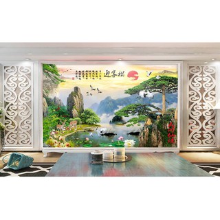 Tranh dán tường 3d phong thủy binbin pt40
