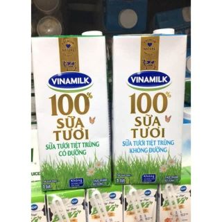 Sữa tươi 100% có đường/không đường 1 lít