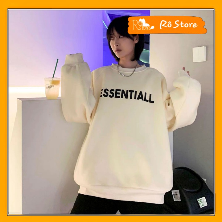 Áo sweater form rộng/ Áo nỉ nam nữ Unisex phong cách basic in chữ ESSEN RÔ STORE SW11